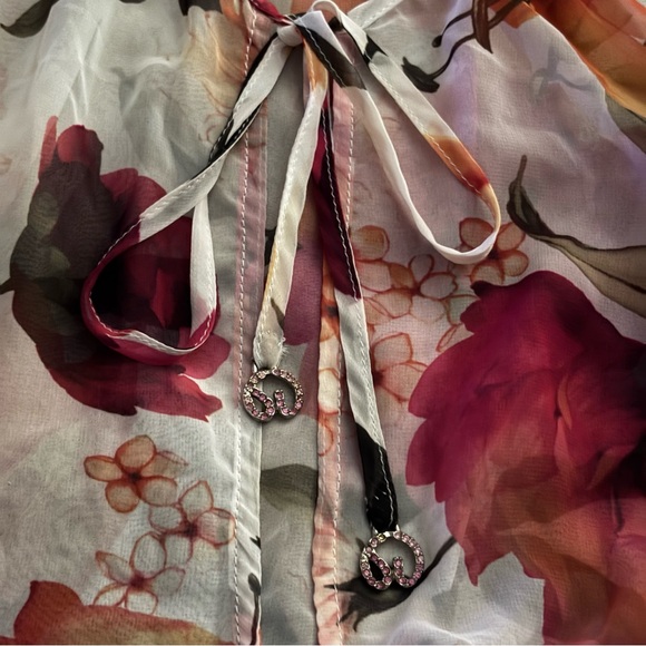 NWOT St. John Swim Floral Sheer Swim Coverup in Pink and Orange Sz L - Picture 6 of 8